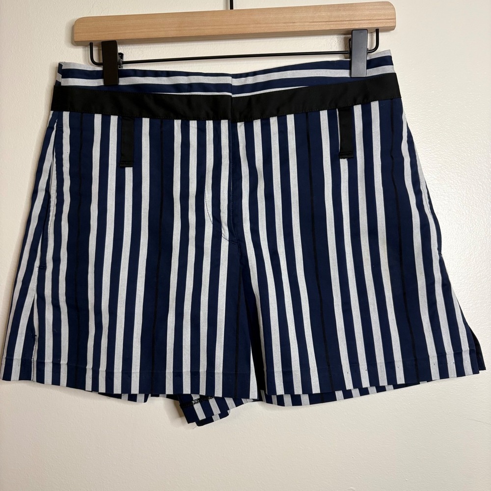 Rag Bone New York Striped High‎ Waisted Shorts Vanity 2 / 6 Navy White Black